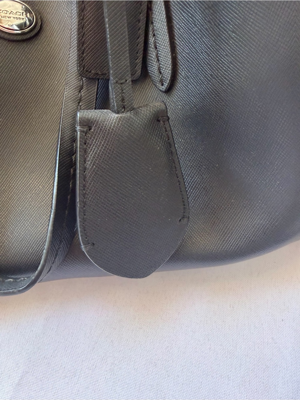 Coach Peyton Leather Nancy Satchel Crossbody Black Bag F31403 - Picture 3 of 9